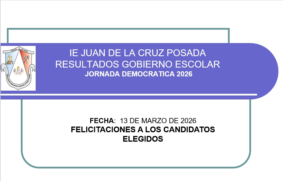 RESULTADOS GOBIERNO ESCOLAR-JORNADA DEMOCRATICA 2026